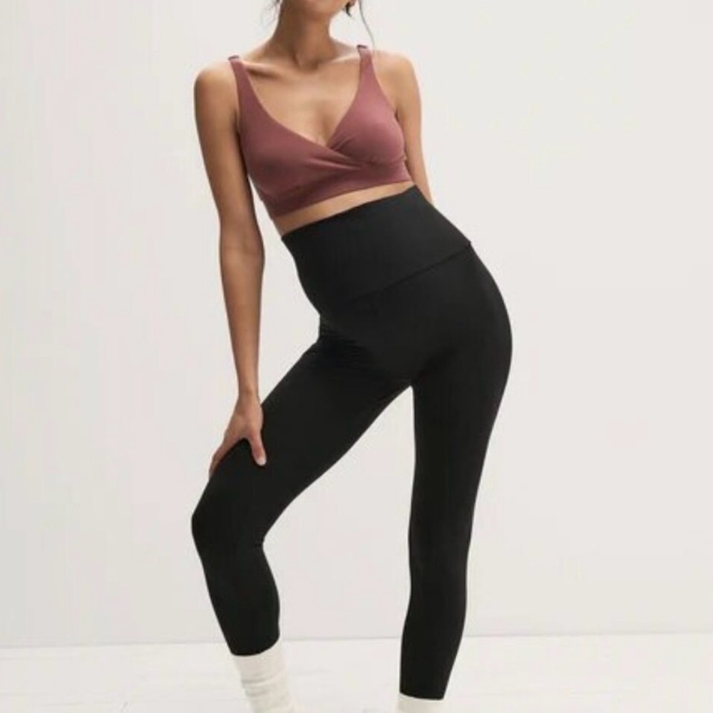 Hatch Black Bamboo High Rise Maternity Leggings